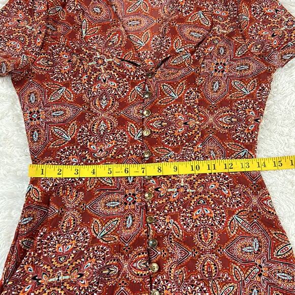 Ivory Love button down hi low ruffle hem hippie dress, size small - Picture 6 of 8